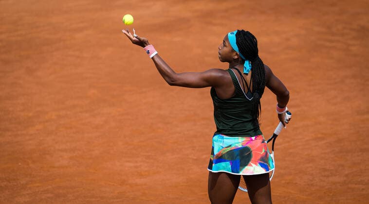 May 13, 2021, ROMA, ITALY: Cori Gauff of the United States in action during the third round of the 2021 Internazionali BNL d Italia WTA, Tennis Damen 1000 tournament against Aryna Sabalenka of Belarus ROMA ITALY - ZUMAa181 20210513_zaa_a181_001 Copyright: xRobxPrangex