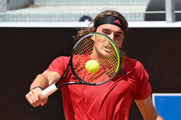 Photo Fabrizio Corradetti - LaPresse 13 05 2021 Roma (Italy) Tennis 3nd round Matteo Berrettini (ITA) vs Stefanos Tsitsipas (GRE) Internazionali BNL d Italia 2021 In the pic: Stefanos Tsitsipas  Copyright: xFabrizioxCorradetti LaPressex