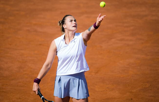 May 13, 2021, ROMA, ITALY: Aryna Sabalenka of Belarus in action during the third round of the 2021 Internazionali BNL d Italia WTA, Tennis Damen 1000 tournament against Cori Gauff of the United States Rome Italy - ZUMAa181 20210513_zaa_a181_005 Copyright: xRobxPrangex
