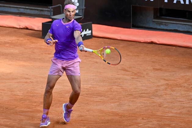 Photo Fabrizio Corradetti - LaPresse 13 05 2021 Roma (Italy) Tennis 3nd round Denis Shapovalov (CAN) vs Rafa Nadal (ESP) Internazionali BNL d Italia 2021 In the pic: Rafael Nadal  Copyright: xFabrizioxCorradetti LaPressex