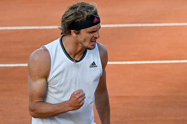 Photo Fabrizio Corradetti - LaPresse 13 05 2021 Roma (Italy) Tennis 3nd round Alexander Zverev (GER) vs Kei Nishikori (JPN) Internazionali BNL d Italia 2021 In the pic: Alexander Zverev  Copyright: xFabrizioxCorradetti LaPressex