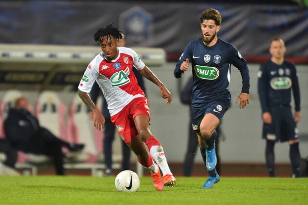 Fußball, Coupe de France, GFA Rumilly-Vallieres - AS Monaco Gelson Martins (monaco) FOOTBALL : GFA Rumilly Vallieres vs AS Monaco - 1 2 de finale de Coupe de France - 13 05 2021 FredericChambert Panoramic 