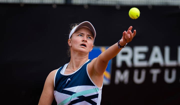 May 14, 2021, ROMA, ITALY: Barbora Krejcikova of the Czech Republic in action during the doubles quarter-final at the 2021 Internazionali BNL d Italia WTA, Tennis Damen 1000 tournament ROMA ITALY - ZUMAa181 20210514_zaa_a181_075 Copyright: xRobxPrangex