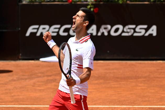 Photo Fabrizio Corradetti - LaPresse 15 05 2021 Roma (Italy) Tennis Quarter final Novak Djokovic (SRB) vs Stefanos Tsitsipas (GRE) Internazionali BNL d Italia 2021 In the pic: Novak Djokovic  Copyright: xFabrizioxCorradetti LaPressex
