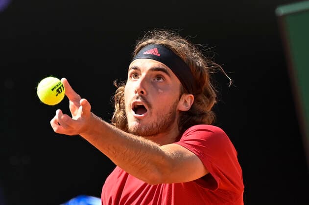 Photo Fabrizio Corradetti - LaPresse 15 05 2021 Roma (Italy) Tennis Quarter final Novak Djokovic (SRB) vs Stefanos Tsitsipas (GRE) Internazionali BNL d Italia 2021 In the pic: Stefanos Tsitsipas  Copyright: xFabrizioxCorradetti LaPressex