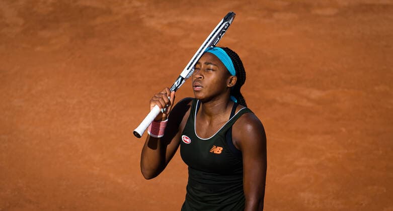 May 15, 2021, ROMA, ITALY: Cori Gauff of the United States in action during the semi-final at the 2021 Internazionali BNL d Italia WTA, Tennis Damen 1000 tournament against Iga Swiatek of Poland ROMA ITALY - ZUMAa181 20210515_zaa_a181_082 Copyright: xRobxPrangex