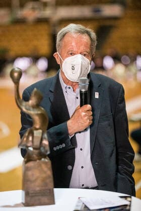 RBBL1 Playoffs 2021; Spiel 2 RSV Lahn-Dill - RSB Thuringia Bulls; 15.05.2021 Friedhelm Julius Beucher (Praesident Deutscher Behinderten Sportverband) im Interview RBBL1 Playoffs 2021; Spiel 2 RSV Lahn-Dill - RSB Thuringia Bulls; 15.05.2021; Rittal Arena, Wetzlar (Hessen) Copyright: xBEAUTIFULxSPORTS Wunderlx