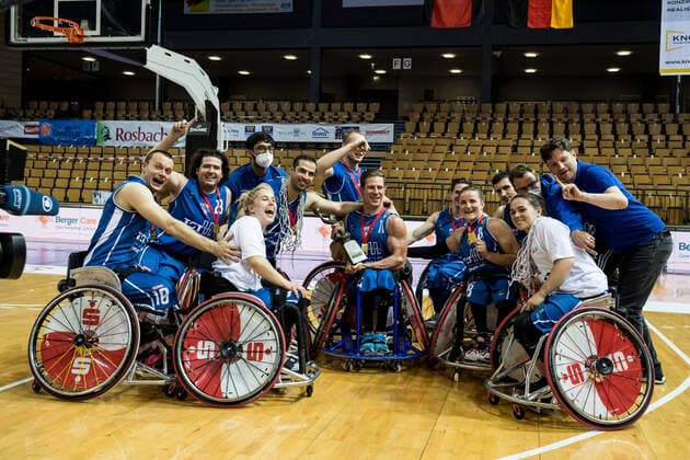 RBBL1 Playoffs 2021; Spiel 2 RSV Lahn-Dill - RSB Thuringia Bulls; 15.05.2021 Der amtierende Meister: Die RSB Thuringia Bulls RBBL1 Playoffs 2021; Spiel 2 RSV Lahn-Dill - RSB Thuringia Bulls; 15.05.2021; Rittal Arena, Wetzlar (Hessen) Copyright: xBEAUTIFULxSPORTS Wunderlx