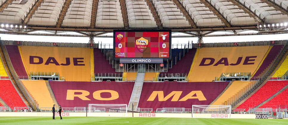 AS Roma banner choreography daje Roma during the Serie A Derby football match between AS Roma and SS Lazio at Olimpico stadium in Roma (Italy), May 15th, 2021. Photo Antonietta Baldassarre Insidefoto antoxbalda