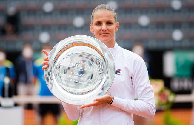 May 16, 2021, ROMA, ITALY: Karolina Pliskova of the Czech Republic after losing the final of the 2021 Internazionali BNL d Italia WTA, Tennis Damen 1000 tournament against Iga Swiatek of Poland ROMA ITALY - ZUMAa181 20210516_zaa_a181_013 Copyright: xRobxPrangex