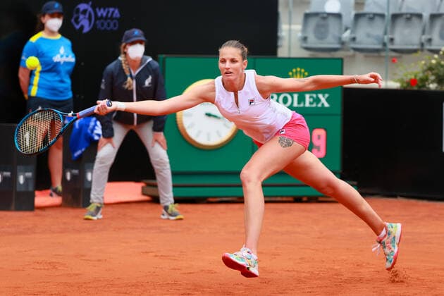 Internazionali BNL D Italia 2021 - Karolina Pliskova ROME, ITALY, MAY 16: Karolina Pliskova of Czech Republic in action during the Final match against Iga Swiatek of Poland at the Internazionali BNL D Italia 2021 in Rome, Italy on May 16, 2021. Rome Foro Italico Italy 6670_240434 Copyright: xGiampieroxSposito PentaxPressx