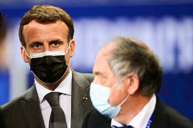 Emmanuel Macron - President de la Republique Francaise Noel Le Great - president FFF FOOTBALL : Finale de la Coupe de France - Monaco vs PSG - 19 05 2021 JBAutissier Panoramic 