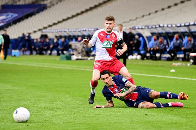 Caio Henrique (Monaco) vs Angel Di Maria (PSG) FOOTBALL : Finale de la Coupe de France - Monaco vs PSG - 19 05 2021 JBAutissier Panoramic 