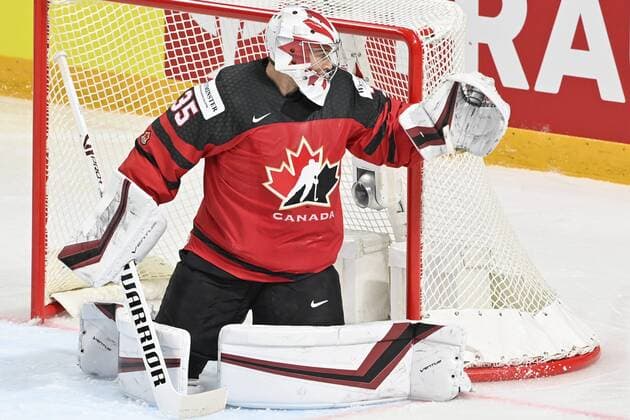 Eishockey, WM, Kanada - Lettland Goalkeeper Darcy Kuemper of Canada during the 2021 IIHF Ice hockey, Eishockey World Championships preliminary round group B match Canada vs Latvia in Riga, Latvia, on May 21, 2021. Riika, Riga Latvia LKFTJK20210521202810CDMH  Copyright: xJussixNukarix
