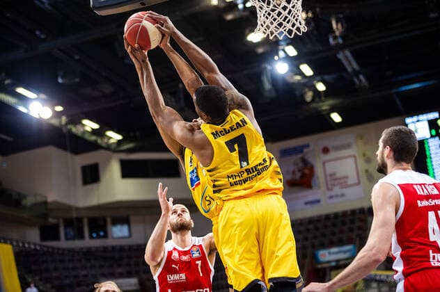 Jamel McLean (MHP RIESEN Ludwigsburg 7) ; 1. Basketball Bundesliga easyCredit BBL: MHP RIESEN Ludwigsburg - Brose Bamberg am 21.05.2021 in Ludwigsburg (MHPArena), Baden-Wuerttemberg, Deutschland Ludwigsburg. 21.05.21 Basketball , 21.05.2021, Ludwigsburg (Deutschland)