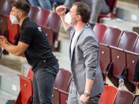 Emotionen bei den Bambergern, MHP Riesen Ludwigsburg vs. Brose Bamberg, Basketball, Bundesliga, Playoffs, Spiel 2, easycredit BBL, 21.05.2021, MHP Riesen Ludwigsburg vs. Brose Bamberg, Basketball, Bundesliga, Playoffs, Spiel 2, easycredit BBL, 21.05.2021 Ludwigsburg Copyright: xEibner-Pressefoto SaschaxWaltherx EP_swa
