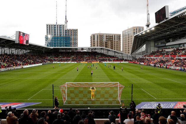 22nd May 2021; Brentford Community Stadium, London, England; English Football League Championship Football, Playoff, Brentford FC versus Bournemouth; General view of inside Brentford Community Stadium with 4,00 fans before kick off  ActionPlus12290078 JohnxPatrickxFletcher