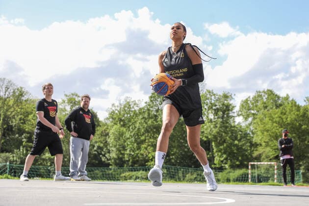 3x3 Damen Basketball Nationalmannschaft Medientraining, 21.05.2021 Satou Sabally - 3x3 Damen Basketball Nationalmannschaft Medientraining 21.05.2021 in Düsseldorf. Copyright: xBEAUTIFULxSPORTS KennyxBeelex