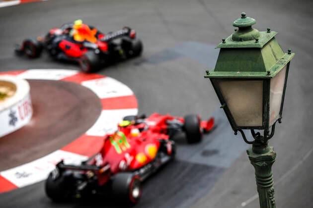 11 Sergio Perez (MEX, Red Bull Racing), 55 Carlos Sainz (ESP, Scuderia Ferrari Mission Winnow), F1 Grand Prix of Monaco at Circuit de Monaco on May 22, 2021 in Monte-Carlo, Monaco. (Photo by HOCH ZWEI) Monte-Carlo Monaco