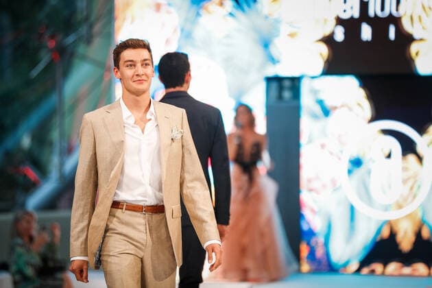 RUSSELL George (gbr), Williams Racing F1 FW43B, portrait amber lounge fashion show during the 2021 Formula One World Championship, WM, Weltmeisterschaft Grand Prix of Monaco from on May 20 to 23 in Monaco - FORMULE 1 : Grand prix de Monaco - Essais - Monaco - 22 05 2021 DPPI PANORAMIC  00121009__V2_9193
