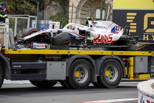 Bilder des Jahres 2021, Sport 05 Mai Sport Themen der Woche KW20 47 SCHUMACHER Mick (ger), Haas F1 Team VF-21 Ferrari, action, cars, accident during the 2021 Formula One World Championship, WM, Weltmeisterschaft Grand Prix of Monaco from on May 20 to 23 in Monaco - FORMULE 1 : Grand prix de Monaco - Essais - Monaco - 22 05 2021 DPPI PANORAMIC  _GDN2529