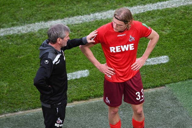 1. FC Köln - FC Schalke 04 Fußball 1. Bundesliga 34. Spieltag 1. FC Köln - FC Schalke 04 am 22.05.2021 im RheinEnergieStadion in Köln Friedhelm Funkel ( Trainer Cheftrainer Köln ), links - Sebastian Bornauw ( Köln ), rechts DFL regulations prohibit any use of photographs as image sequences and or quasi-video. Foto: Revierfoto Pool Köln RheinEnergieStadion Nordrhein-Westfalen Deutschland *** 1 FC Köln FC Schalke 04 Fußball 1 Bundesliga 34 Spieltag 1 FC Köln FC Schalke 04 am 22 05 2021 im RheinEnergieStadion in Köln Friedhelm Funkel Trainer Cheftrainer Köln , links Sebastian Bornauw Köln , rechts DFL regulations prohibit any use of photographs as image sequences and or quasi video Foto Revierfoto Pool Köln RheinEnergieStadion Nordrhein Westfalen Deutschland Poolfoto Revierfoto Pool ,EDITORIAL USE ONLY