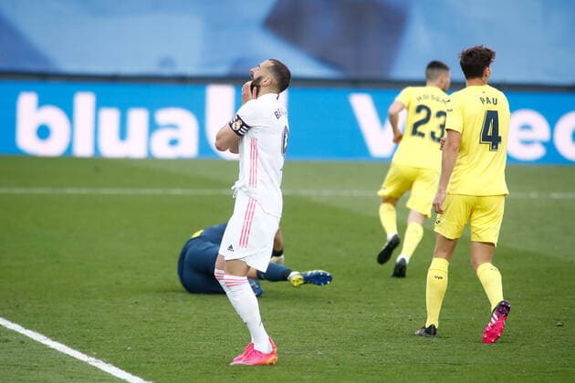 Bilder des Jahres 2021, Sport 05 Mai Sport Themen der Woche KW20 May 22, 2021, VALDEBEBAS, MADRID, SPAIN: Karim Benzema of Real Madrid laments during the spanish league, La Liga, football match played between Real Madrid and Villarreal CF at Alfredo Di Stefano stadium on may 22, 2021, in Valdebebas, Madrid, Spain. VALDEBEBAS SPAIN - ZUMAa181 20210522_zaa_a181_199 Copyright: xOscarxJ.xBarrosox