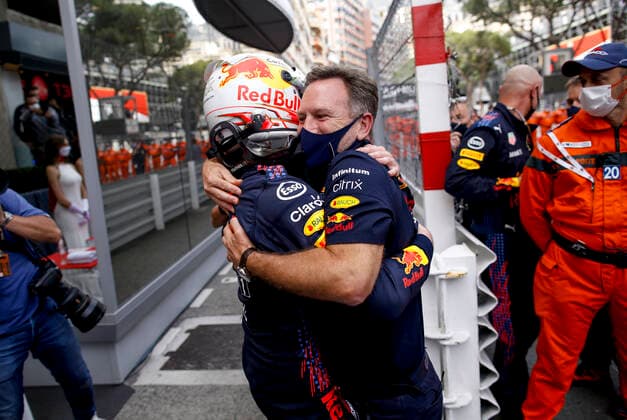 33 Max Verstappen (NED, Red Bull Racing), Christian Horner (GBR, Red Bull Racing), F1 Grand Prix of Monaco at Circuit de Monaco on May 23, 2021 in Monte-Carlo, Monaco. (Photo by HOCH ZWEI) Monte-Carlo Monaco