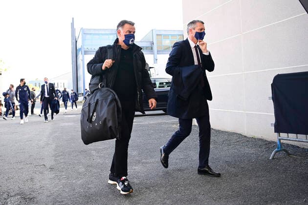 Arrivee des joueurs du LOSC Christophe Galtier - entraineur (Losc) Olivier Letang - President Directeur General du LOSC FOOTBALL : Sco Angers vs LOSC - 38e journee Ligue 1 Uber Eats - 23 05 2021 JBAutissier Panoramic 