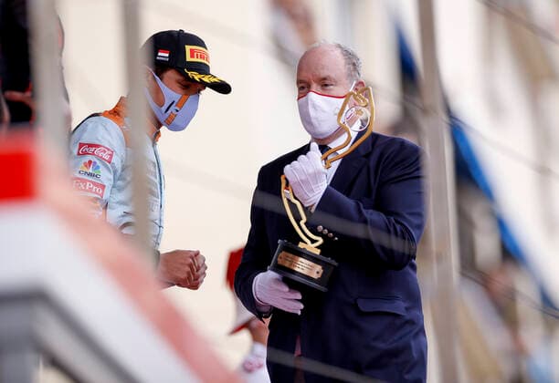 4 Lando Norris (GBR, McLaren F1 Team), Prince Albert II of Monaco, F1 Grand Prix of Monaco at Circuit de Monaco on May 23, 2021 in Monte-Carlo, Monaco. (Photo by HOCH ZWEI) Monte-Carlo Monaco