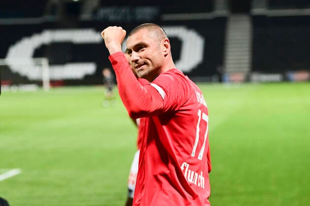 joie des joueurs Lillois apres le but de Burak Yilmaz (Losc) sur penalty FOOTBALL : Sco Angers vs LOSC - 38e journee Ligue 1 Uber Eats - 23 05 2021 JBAutissier Panoramic 