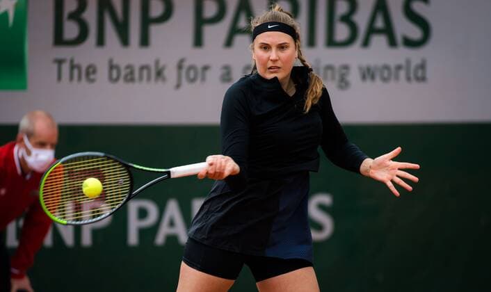 Mandatory Credit: Photo by Rob Prange Shutterstock (11973072ck) Antonia Lottner of Germany in action during the second qualifications round at the 2021 Roland Garros Grand Slam Tournament French Open Tennis, Wednesday Previews, Roland Garros, Paris, France - 26 May 2021 French Open Tennis, Wednesday Previews, Roland Garros, Paris, France - 26 May 2021  Copyright: xRobxPrange Shutterstockx 11973072ck