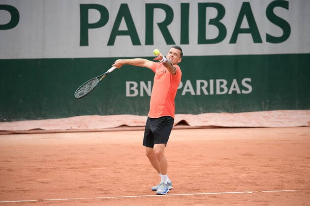 26.05.2021 Paris France, Tennis French Open Roland Garros 2021 v.l., Tobias Kamka (GER) Foto: Antonio Borga