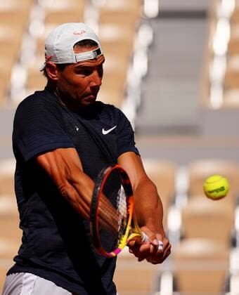 Mandatory Credit: Photo by Javier Garcia BPI Shutterstock (11975057co) Rafa Nadal during his first practice session of the tournament French Open Tennis, Wednesday Previews, Roland Garros, Paris, France - 27 May 2021 French Open Tennis, Wednesday Previews, Roland Garros, Paris, France - 27 May 2021  Copyright: xJavierxGarcia BPI Shutterstockx 11975057co