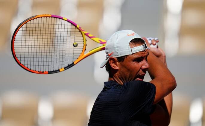 Mandatory Credit: Photo by Javier Garcia BPI Shutterstock (11975057cp) Rafa Nadal during his first practice session of the tournament French Open Tennis, Wednesday Previews, Roland Garros, Paris, France - 27 May 2021 French Open Tennis, Wednesday Previews, Roland Garros, Paris, France - 27 May 2021  Copyright: xJavierxGarcia BPI Shutterstockx 11975057cp