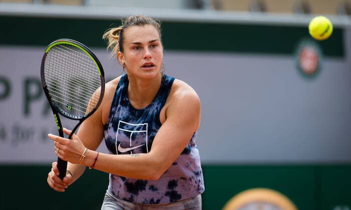 Mandatory Credit: Photo by Rob Prange Shutterstock (11975059av) Aryna Sabalenka of Belarus during practice ahead of the 2021 Roland Garros Grand Slam Tournament French Open Tennis, Wednesday Previews, Roland Garros, Paris, France - 27 May 2021 French Open Tennis, Wednesday Previews, Roland Garros, Paris, France - 27 May 2021  Copyright: xRobxPrange Shutterstockx 11975059av