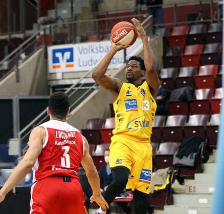 Yorman Polas Bartolo (Riesen) . MHP Riesen Ludwigsburg vs. Brose Bamberg. Basketball-Bundesliga 2020-2021. Playoff Viertelfinale Spiel 5 . Ludwigsburg , GER, 27.05.2021,