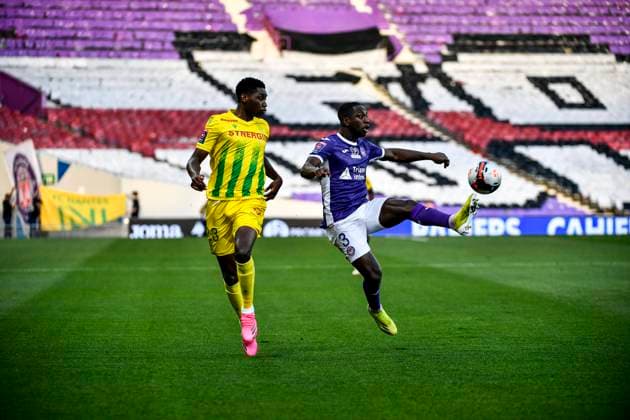 Mena Machado (tfc) FOOTBALL : Toulouse vs Nantes - Match Aller des Barrages L2 vs L1 - Toulouse - 27 05 2021 ThierryBreton Panoramic 