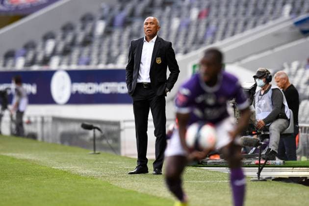 ANTOINE KOMBOUARE (ENTRAINEUR NANTES) FOOTBALL : Toulouse vs Nantes - Barrage - Ligue 1 Uber Eats - 27 05 2021 FEP Panoramic 