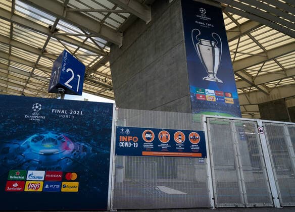 General view outside of the stadium as finishing preparations are made during the Champions League Final 2021 build up ahead of the Manchester City v Chelsea at The Estadio do Dragao, Porto, Portugal on the 27 May 2021. Copyright: xAndyxRowlandx PMI-4241-0012