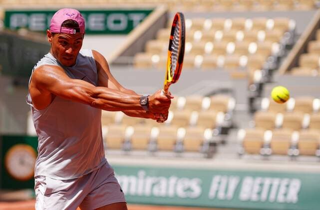Mandatory Credit: Photo by Javier Garcia BPI Shutterstock (11976928cl) Rafael Nadal practices French Open Tennis, Friday Previews, Roland Garros, Paris, France - 28 May 2021 French Open Tennis, Friday Previews, Roland Garros, Paris, France - 28 May 2021  Copyright: xJavierxGarcia BPI Shutterstockx 11976928cl