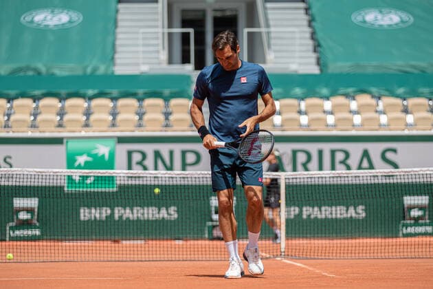 Roger Federer of Switzerland trains during a practice session ahead of the French Open tennis tournament at Roland Garros in Paris, France, 28 May 2021. Roland Garros 2021 will run from 30 May to 13 June 2021.  Copyright: xAurelienxMorissardx