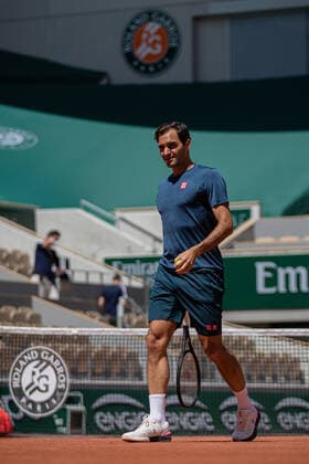 Roger Federer of Switzerland trains during a practice session ahead of the French Open tennis tournament at Roland Garros in Paris, France, 28 May 2021. Roland Garros 2021 will run from 30 May to 13 June 2021.  Copyright: xAurelienxMorissardx