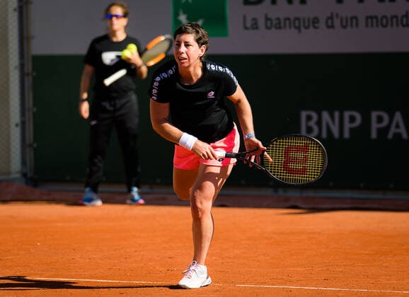 May 28, 2021: Carla Suarez Navarro of Spain during practice ahead of the 2021 Roland Garros Grand Slam Tournament - ZUMAa181 20210528_zaa_a181_039 Copyright: xRobxPrangex