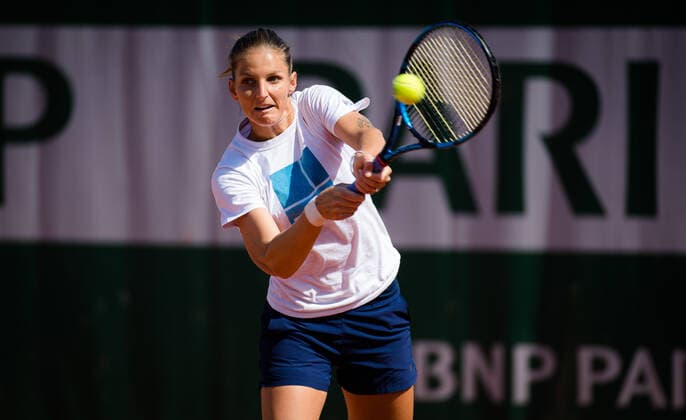 May 28, 2021: Karolina Pliskova of the Czech Republic during practice ahead of the 2021 Roland Garros Grand Slam Tournament - ZUMAa181 20210528_zaa_a181_112 Copyright: xRobxPrangex