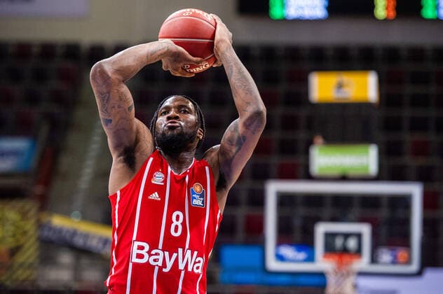 Jalen Reynolds (Bayern-Muenchen 8) ; 1. Basketball Bundesliga easyCredit BBL: MHP RIESEN Ludwigsburg - Bayern Muenchen am 29.05.2021 in Ludwigsburg (MHPArena), Baden-Wuerttemberg, Deutschland Ludwigsburg. 29.05.21 Basketball , 29.05.2021, Ludwigsburg (Deutschland)