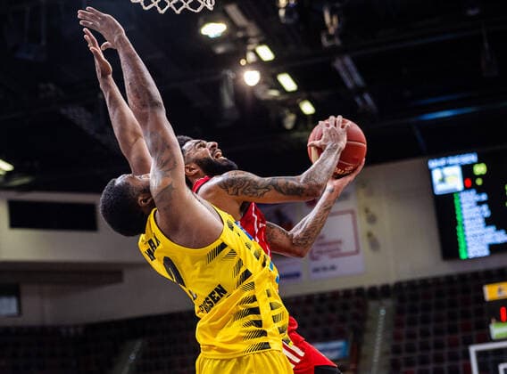 D.J. Seeley (Bayern-Muenchen 4) ; 1. Basketball Bundesliga easyCredit BBL: MHP RIESEN Ludwigsburg - Bayern Muenchen am 29.05.2021 in Ludwigsburg (MHPArena), Baden-Wuerttemberg, Deutschland Ludwigsburg. 29.05.21 Basketball , 29.05.2021, Ludwigsburg (Deutschland)