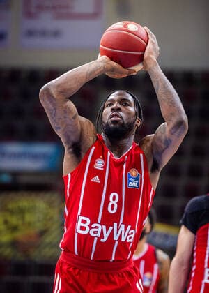 Jalen Reynolds (Bayern-Muenchen 8) ; 1. Basketball Bundesliga easyCredit BBL: MHP RIESEN Ludwigsburg - Bayern Muenchen am 29.05.2021 in Ludwigsburg (MHPArena), Baden-Wuerttemberg, Deutschland Ludwigsburg. 29.05.21 Basketball , 29.05.2021, Ludwigsburg (Deutschland)
