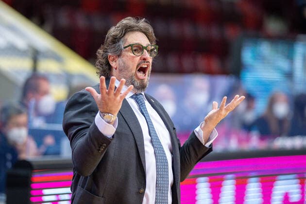 Andrea Trinchieri, Headcoach (FC Bayern), MHP Riesen Ludwigsburg vs. FC Bayern Basketball, Basketball, Bundesliga, Playoffs, Halbfinale, Spiel 1, easycredit BBL, 29.05.2021, MHP Riesen Ludwigsburg vs. FC Bayern Basketball, Basketball, Bundesliga, Playoffs, Halbfinale, Spiel 1, easycredit BBL, 29.05.2021 Ludwigsburg Copyright: xEibner-Pressefoto SaschaxWaltherx EP_EER