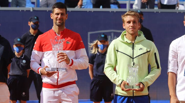 29.05.2021 Belgrade(Serbia) ATP, Tennis Herren Belgrade Open men s tennis singles final Novak Djokovic (L) Serbia winner,Alex Molcan (R) Slovakia second place :Str